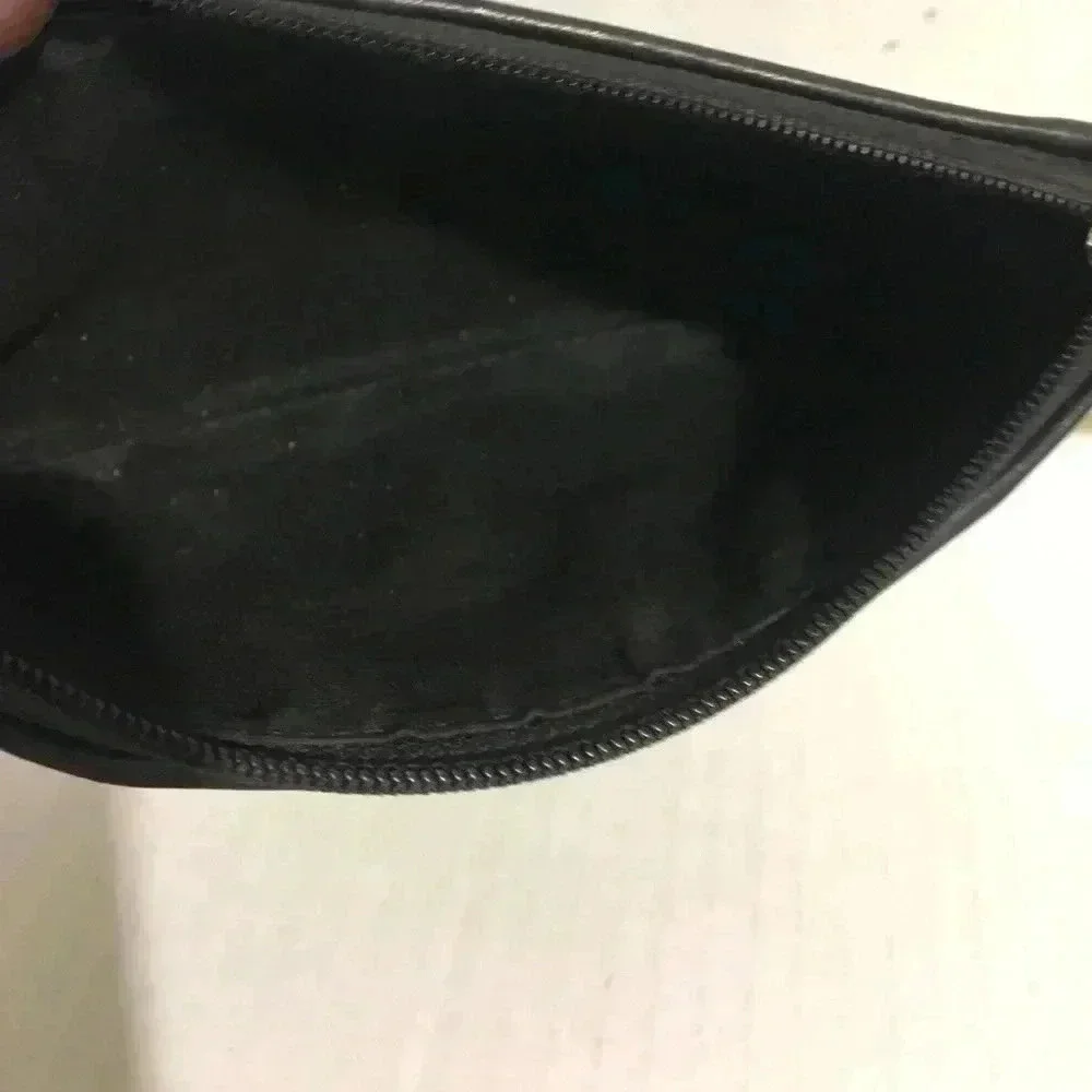 Coach Black leather wristlet bag